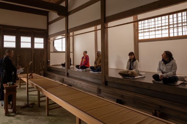 Meditation held in a 1,200-year-old Zen temple—Zazen meditation, garden stroll and cafe—