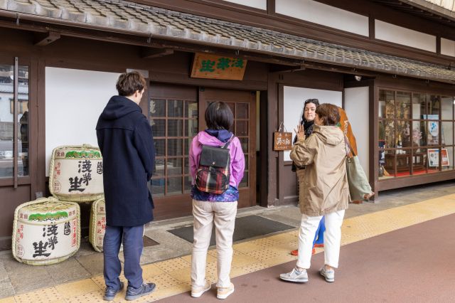 Facade of the sake brewery with hundreds years of history