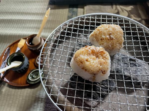 Kamado experience (grilled rice balls)