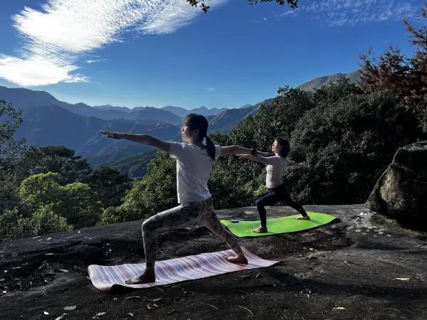 Yoga on a rock 1