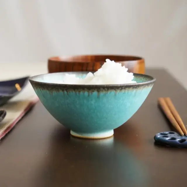 [RICE BOWL] TURQUOISE BLUE | OTANI WARE | OTANIYAKI TAMURA 1790